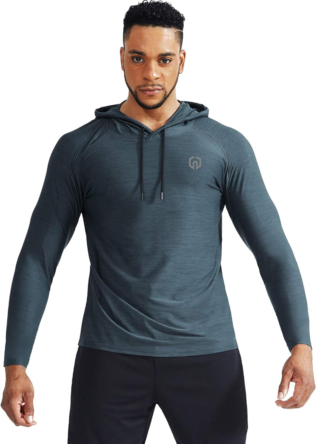 Men'S Dry Fit Athletic Shirt Workout Running Long Sleeve Shirts with Hoods