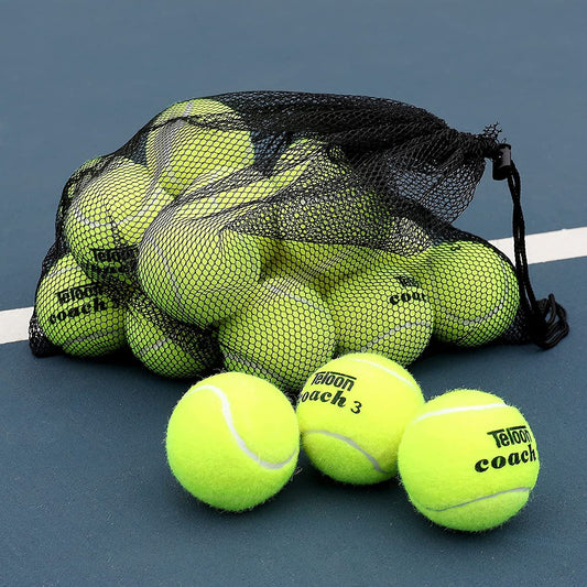 Pressure Training Tennis Balls-12 or 18 Count-Mesh Carry Bag，4 Colors Available，Pressureless Training Exercise Tennis Balls for Beginners.